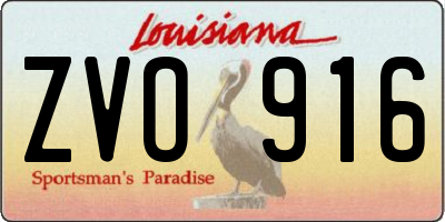 LA license plate ZVO916