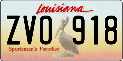 LA license plate ZVO918