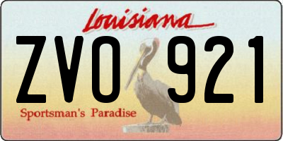 LA license plate ZVO921