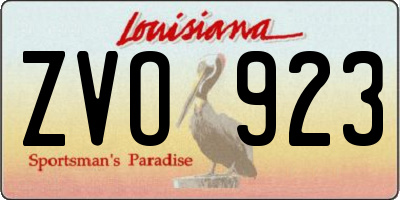 LA license plate ZVO923