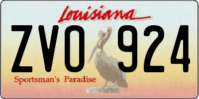 LA license plate ZVO924
