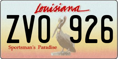 LA license plate ZVO926
