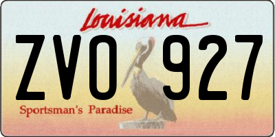 LA license plate ZVO927