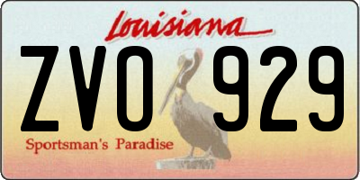 LA license plate ZVO929