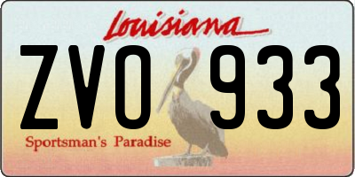 LA license plate ZVO933