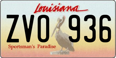 LA license plate ZVO936