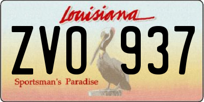 LA license plate ZVO937