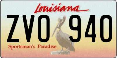 LA license plate ZVO940