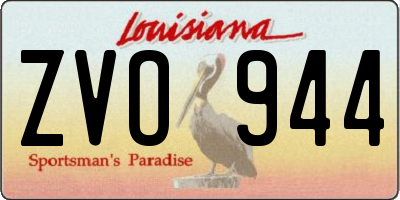 LA license plate ZVO944