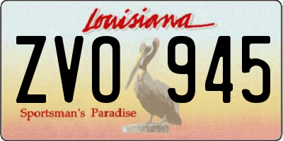 LA license plate ZVO945