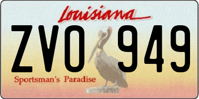 LA license plate ZVO949