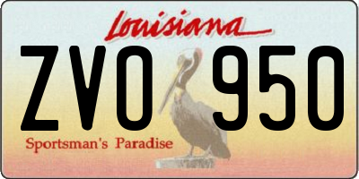 LA license plate ZVO950