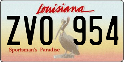 LA license plate ZVO954