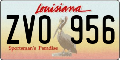 LA license plate ZVO956