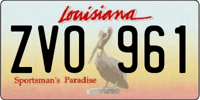 LA license plate ZVO961