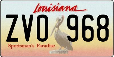 LA license plate ZVO968