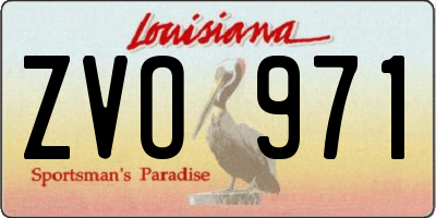 LA license plate ZVO971