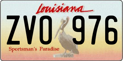 LA license plate ZVO976