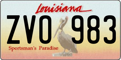 LA license plate ZVO983