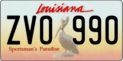 LA license plate ZVO990