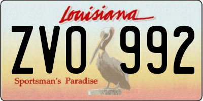 LA license plate ZVO992