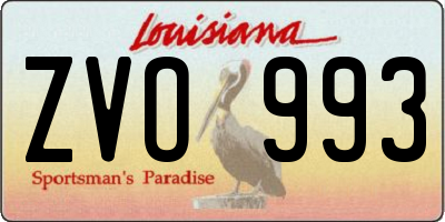 LA license plate ZVO993