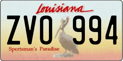 LA license plate ZVO994