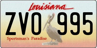 LA license plate ZVO995