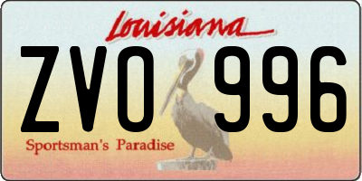 LA license plate ZVO996