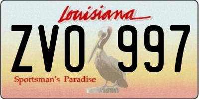 LA license plate ZVO997