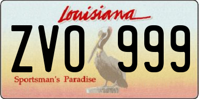 LA license plate ZVO999