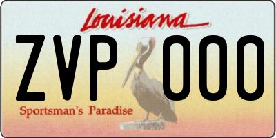 LA license plate ZVP000