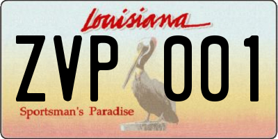 LA license plate ZVP001