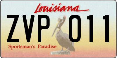 LA license plate ZVP011