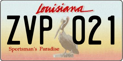 LA license plate ZVP021