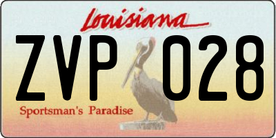 LA license plate ZVP028