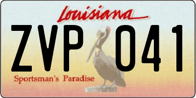 LA license plate ZVP041