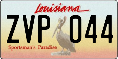 LA license plate ZVP044