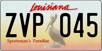 LA license plate ZVP045