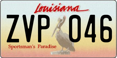 LA license plate ZVP046