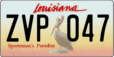 LA license plate ZVP047