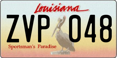 LA license plate ZVP048