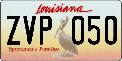 LA license plate ZVP050