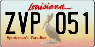 LA license plate ZVP051