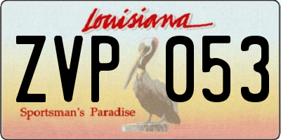 LA license plate ZVP053