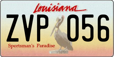 LA license plate ZVP056