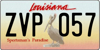 LA license plate ZVP057