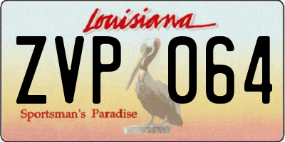 LA license plate ZVP064