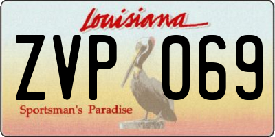 LA license plate ZVP069