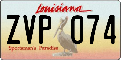 LA license plate ZVP074